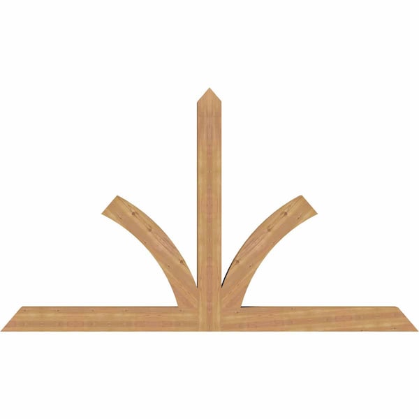 Ekena Millwork Richland Timber Gable Bracket, Western Red Cedar, 96"W x 56"H x 5 1/2"D x 5 1/2"F, 14/12 Pitch GBW096X56X0606RIC00SWR - main